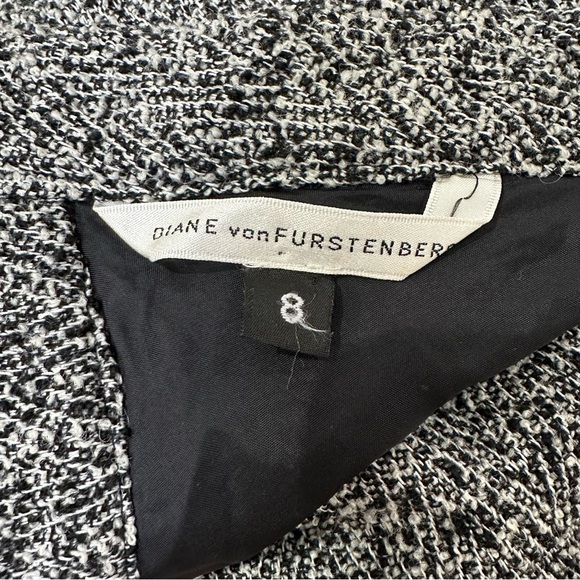 DVF Diane von Furstenberg Women’s 8 Black & White Tweed Sleeveless Orella Dress - Picture 9 of 11